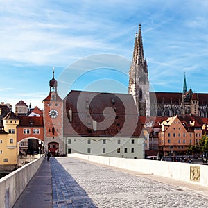 Town gate in Regensburg