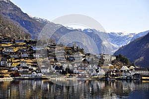 A town in Gudvangen fjord cruise, Norway