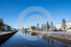 Town of Hafnarfjordur in the suburbs of Reykjavik in Iceland