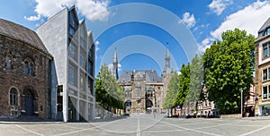 Town Hall Aachen with Katschhof panorama