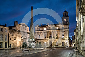 Town Hall of Arles and Place de la Republique, France