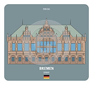 Town Hall in Bremen  Germany. Architectural symbols of European cities