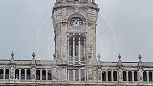 Town Hall building Camara Municipal do Porto timelapse hyperlapse on Liberdade Square, Porto, Portugal photo