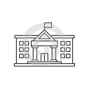 Town hall building icon with linear style