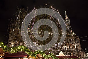 Town hall and Christmas decoration in Aachen