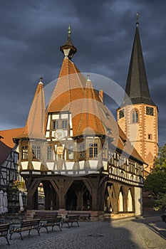 Town hall and church in Michelstadt