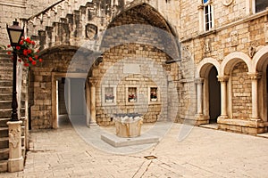 Town hall courtyard. Trogir. Croatia