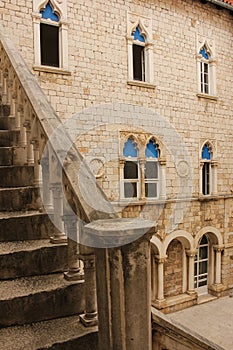 Town hall courtyard. Trogir. Croatia