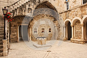 Town hall courtyard. Trogir. Croatia photo
