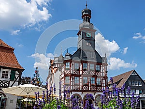 Town hall in the historical centre of Lorsch an der BergstraÃŸe, Hessen, Germany