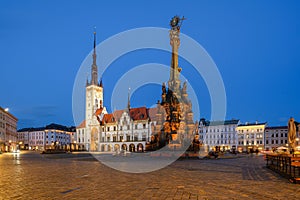 Town hall and Holy Trinity Column in Olomouc