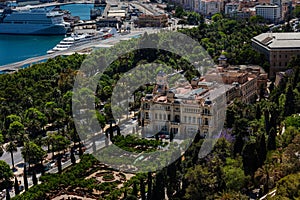 Town hall Malaga Park, Pedro Luis Alonso gardens view from above