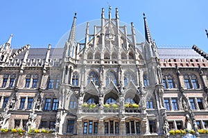 Town hall at the Marienplatz in Munich, Bavaria, Germany, Europe.