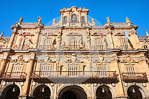 Town hall at Plaza Mayor in Salamanca, Castilla y Leon, Spain photo