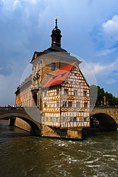 Town hall and Regnitz river, Bamberg