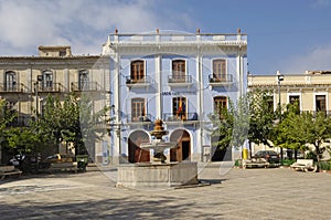 Town hall and square in Chelva, Comunitat Valenciana, Spain