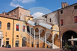 Town Hall Square in Ferrara, Italy photo