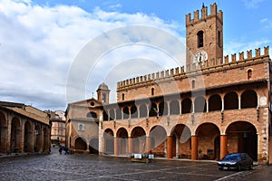 Main square in Offida, Marche