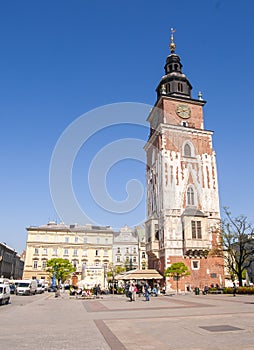 Town Hall Tower Krakow, one of the main focal points of the Main Market Square in the Old Town