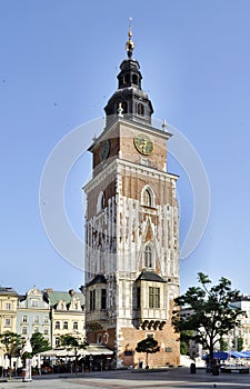 Town hall tower in Krakow, Poland photo