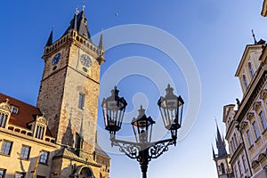 Town Hall Tower on Old Town Square, Prague, Czech Republic