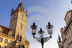 Town Hall Tower on Old Town Square, Prague, Czech Republic