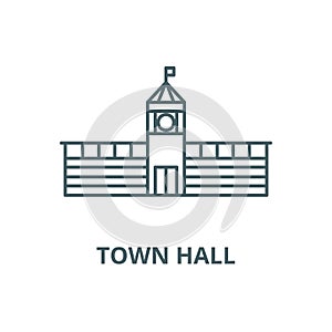 Town hall vector line icon, linear concept, outline sign, symbol