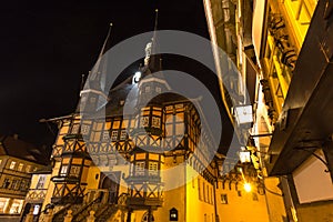 Town hall wernigerode germany at night