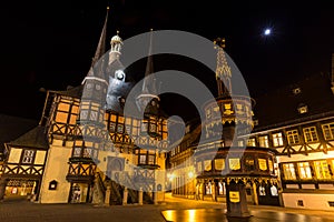 Town hall wernigerode germany at night