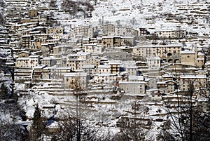 Town hillside in the Alps