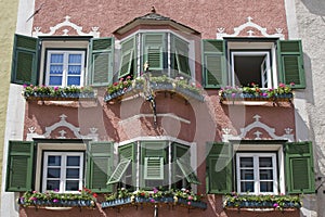 Town house detail in Vipiteno in South Tyrol photo