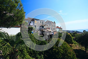 Town houses in the old city of vrsar in croatia