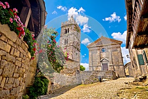 Town of Hum old cobbled square and church