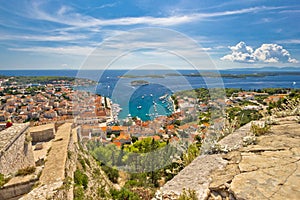 Town of Hvar and Paklinski islands view