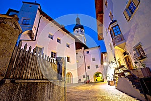 Town of Kastelruth old street evening view