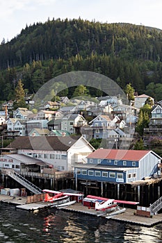 Town of Ketchikan Alaska during late spring