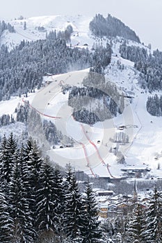 Town of Kitzbuhel in winter