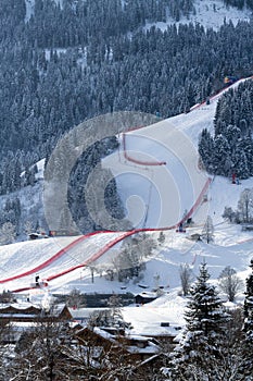 Town of Kitzbuhel in winter