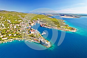 Town of Kraljevica in Kvarner bay aerial view