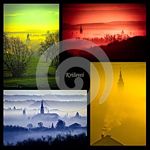 Town of Krizevci four colors collage