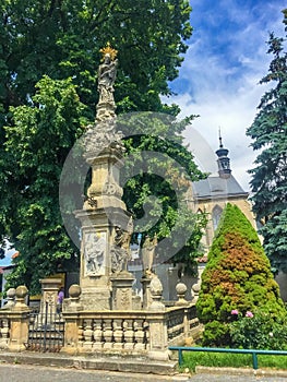 town Kutna Hora, statue saint Mary, Unesco