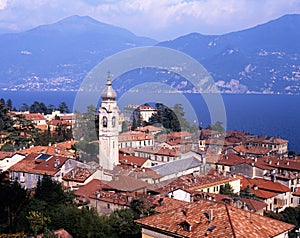 Town and lake Como, Menaggio, Italy.