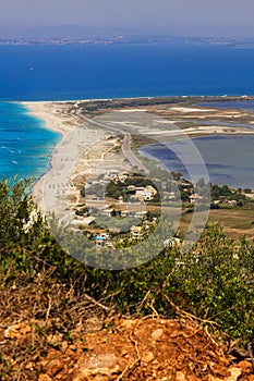 The town of Lefkada and Gyra beach