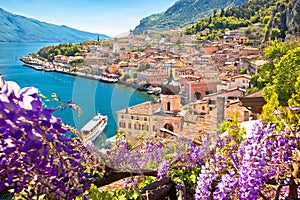 Town of Limone sul Garda on Garda lake view