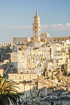 The town of Matera with caracteristic rocks and photo