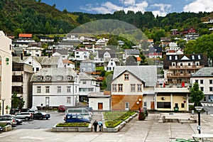 Town on a mountain slope photo