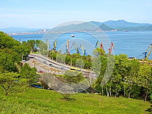 Town Nakhodka. View of the gulf