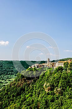 The town of Nemi, located on a cliff in the vicinity of Rome. Italy.