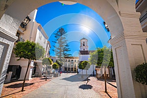 Town of Nerja white colorful street view photo