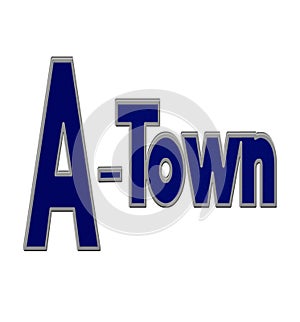 A town or A-Town nickname for towns starting with letter A graphic photo